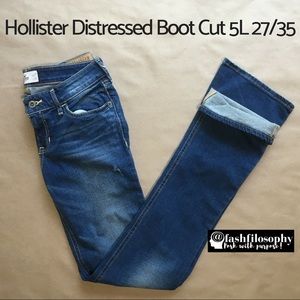 Hollister Distressed Boot Cut Jeans 5L 27/35
